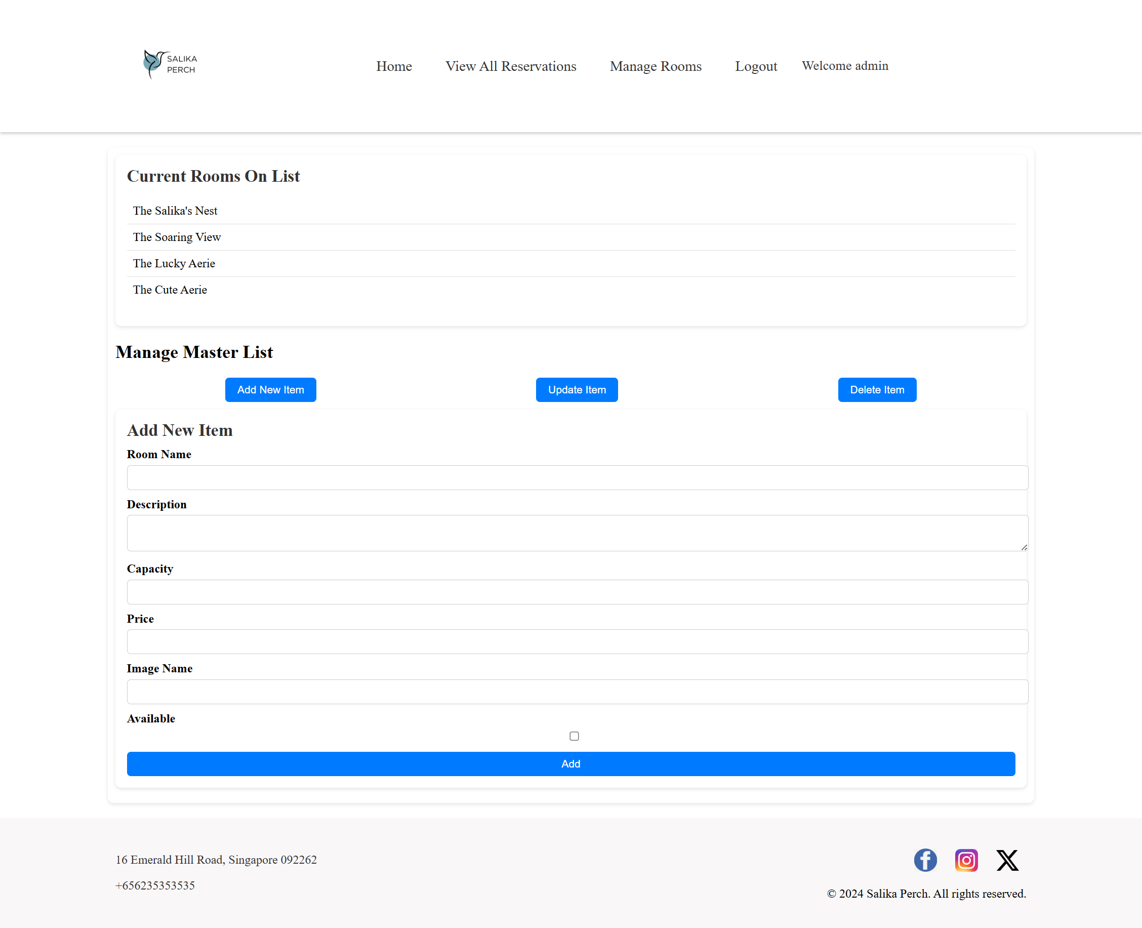 Admin View Page